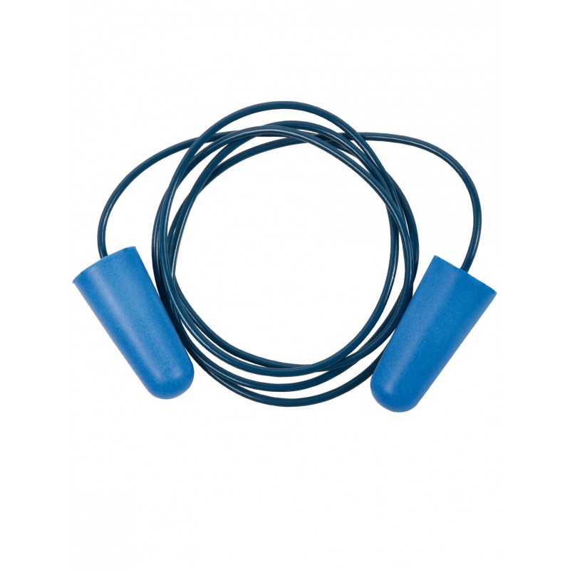 Bouchons d'oreille détectables avec cordon. PU. SNR: 37 dB. Boîte de 200 paires.